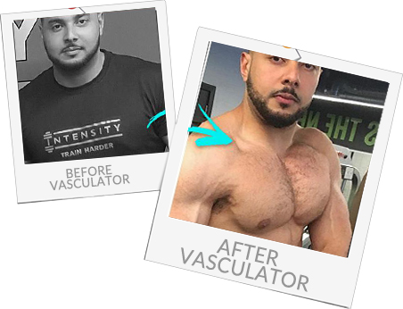 Before and after using Vasculator