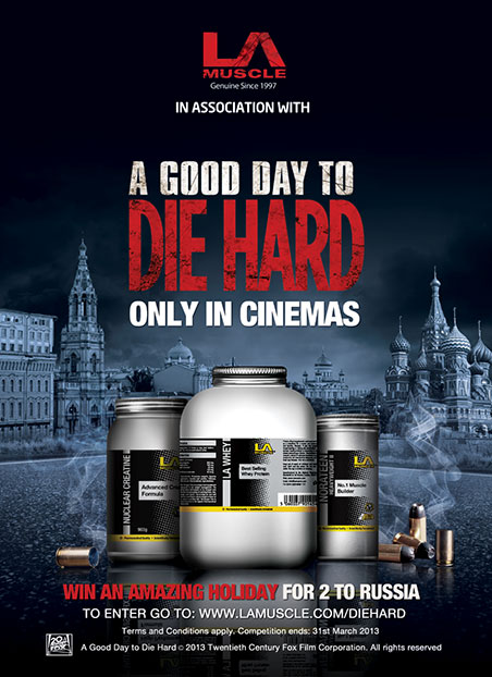 Die Hard movie and LA Muscle as official partner